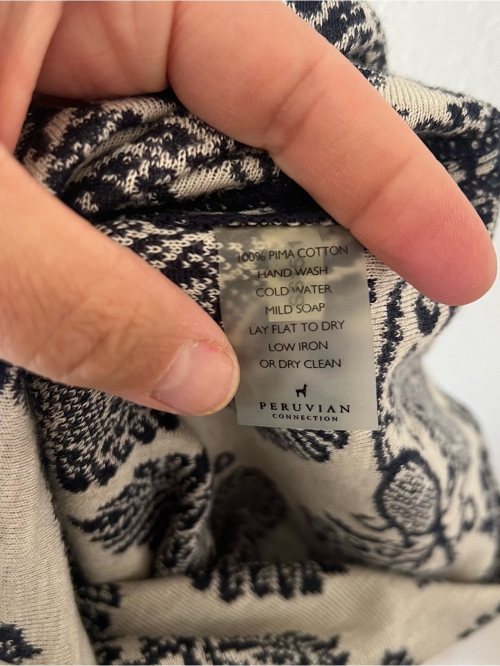 PERUVIAN CONNECTION | Rare Anjali Pima Cotton Knit Floral Maxi Skirt | S - Picture 4 of 4